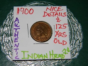 1900 Indian Head Cent - schöne Details - 125 JAHRE ALT !! TOLLER FÜLLER!! - Bild 1 von 6