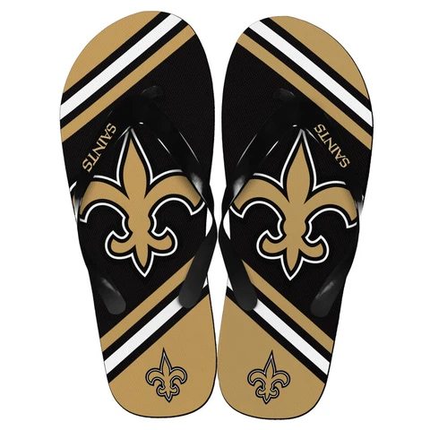 New Orleans Saints NFL Unisex Large Logo Flip Flops ~ NWT Cover