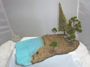 FIGARTI LC1005 US WILD WEST AMERICAN INDIAN RIVERSIDE CAMP TREES DIORAMA SETTING - Picture 1 of 1
