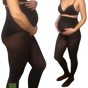 MAMA Tights Pregnancy Hosiery Maternity Wear 40 DEN Safe M-XL Black FEELING - Picture 1 of 6