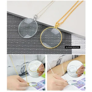 5X Necklace Magnifier Pendant Magnifying Glass Necklace Pocket Jewelry - Picture 1 of 14