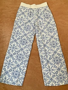 Weiche Umrandung Hose Damen klein 100% Leinen weites Bein 4 Taschen Stretchbund - Bild 1 von 18