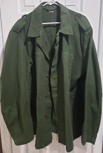 Vintage Swedish Green Military Motorcycle Jacket Size C60 (2XL) - Picture 1 of 3