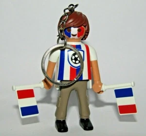 Playmobil French soccer fan  w/ flags Keychain - 19 - Picture 1 of 4