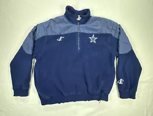 Felpa Vintage Logo Athletic Tg L 1/4 Zip NFL Dallas Cowboys Anni 90 Pile - Foto 1 di 19