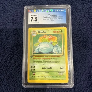 1999 German Pokemon Base Set 1st Edition Venusaur Bisalflor Holo CGC 7.5 - Picture 1 of 2