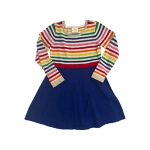 Hanna Andersson Knit Dress Rainbow Stripe Long Sleeve Dress Girls Size 130 US 8 - Picture 1 of 4