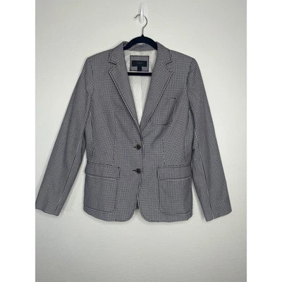J.Crew Womens Size 10 Blazer Black,Wine and White Gingham 100%cotton - Image 1 of 4