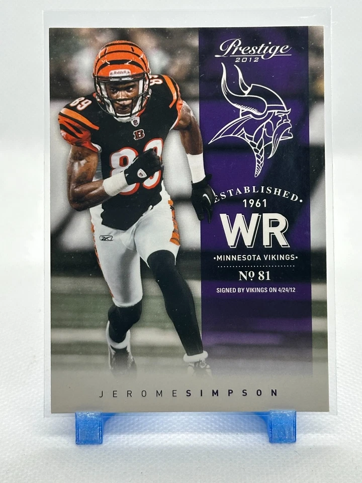 Jerome Simpson 2012 Panini Prestige #41 - Vikings - Image 1 of 2