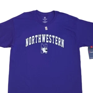 Northwestern Wildcats Mens Large T Shirt Purple Short Sleeve Top Of The World - Picture 1 of 6