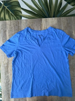 Camiseta para mujer Coral Bay azul manga corta cuello en V talla XL Foto 1 de 3