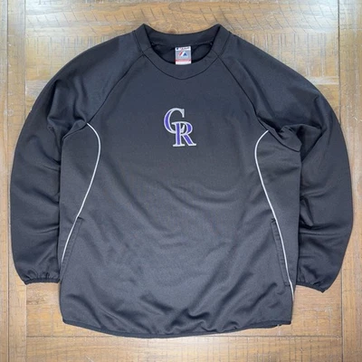 De Colección Majestic Colorado Rockies Dugout Polar Pullover Talla L Sudadera Logotipo Central Foto 1 de 4