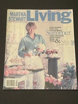 VTG Martha Stewart Living Magazine Issue #3 July August 1991 Recipe Cards Summer Foto 1 de 4