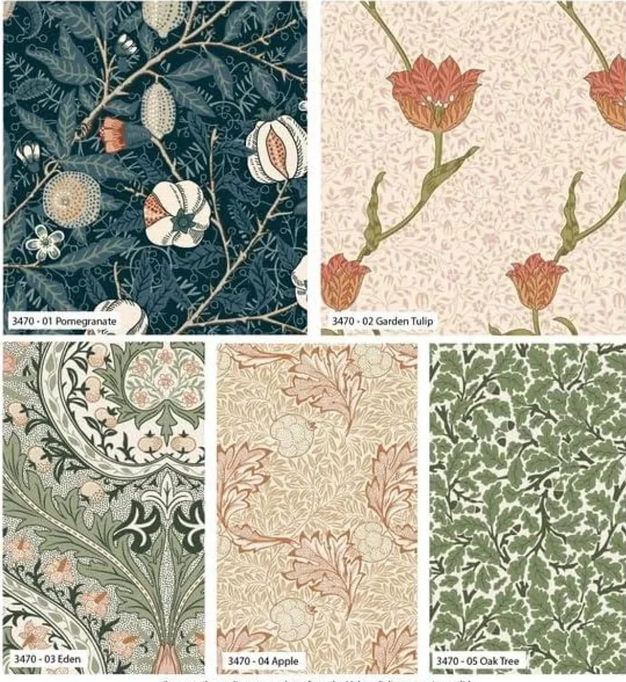 MAKE + BELIEVE Crafts Cotton Fabric William Morris Sweet Symphony Oak Tree Tulip Apple Eden Sew