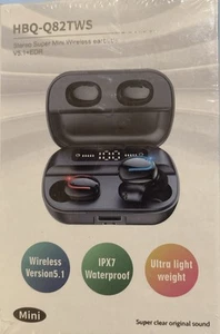 TWS Wireless Earbuds 5.1 Waterproof Headset Headphones New Ultra Lt. Weight - Photo 1 sur 4