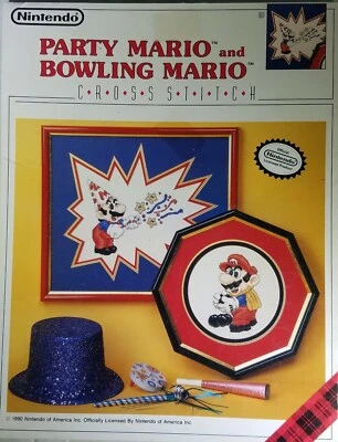 Nintendo PARTY MARIO AND BOWLING MARIO Cross Stitch Pattern Booklet  - Image 1 of 4