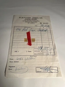 Giacca da tavola rossa vintage Fletcher Jones personalizzata ricevuta sartoriale Nathan Rd Hong Kong - Foto 1 di 2