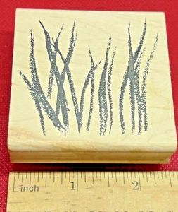 Seegrashalme Silhouette Stempel Rasen AAW DRUCKARBEITEN Natur Holzhalterung - Bild 1 von 4