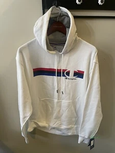 CHAMPION MENS LONG SLEEVE HOODED SWEATER. ( WHITE ) SIZE- L. - Picture 1 of 12