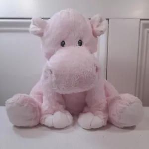 Vintage Toys R Us Pink Hippo Plush Stuffed Animal Sewn Eyes 2010 Toy Lovey baby - Picture 1 of 9