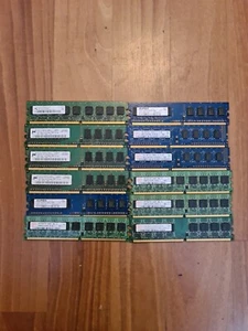 12x ELPIDA, Kynix 1GB 1Rx8 PC2-6400U-666 RAM Mix Brands - Picture 1 of 3