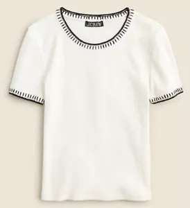 Neu mit Etikett! J.Crew Vintage Rib Shrunken T-Shirt mit Kontraststich. Größe S. CA844 - Bild 1 von 4