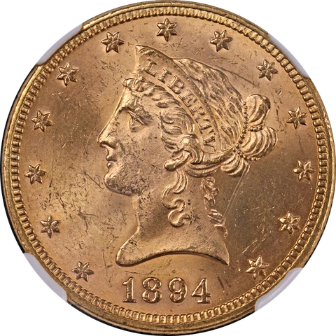 1894-P Liberty Gold $10 NGC MS64 Superb Eye Appeal Strong Strike Cover