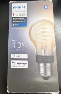 Philips Hue White Ambiance Filament A19 Bluetooth Smart LED Bulb 3578OB - Picture 1 of 4