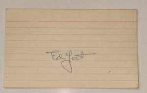 Eddie Yost Autographed 3x5 Index Card - The Conrad Anderson Collection BLUE INK