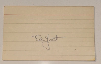 Eddie Yost MLB Autographed 3"x5" Index Card  Conrad Anderson Collection Blue Ink - Image 1 of 2