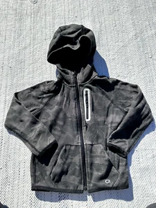 Gap Jacket Extra Small Gray Sweater Camo Dots Hoodie Zip Pockets Fit Kids Boys - Picture 1 of 7