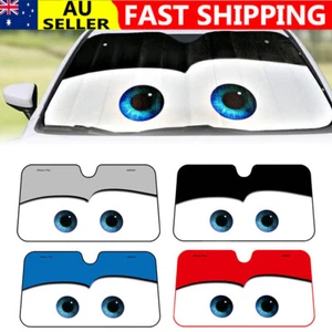 Cute Cartoon Big Eyes Car Front Visor Window Anti-UV Windshield Cover Sun Shade - Picture 1 of 15