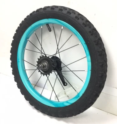 Freno posavasos trasero de rueda azul de 16" con neumático de 1,95" bicicleta para niños #C36 Foto 1 de 3