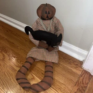 Muñeca de Halloween Honey and Me muñeca de calabaza sosteniendo muñeca Cat Honey & Me *Rara* - Imagen 1 de 11
