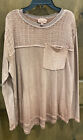 Belle France Italy. Long Sleeve  M. Oversize Top Knit pocket. Metallic. Preowned
