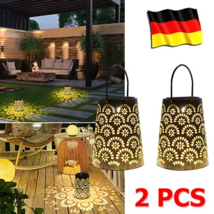 Solarleuchten 2er Set Außen Garten Deko für Balkon LED Solar leuchten Solarlampe - Bild 1 von 13