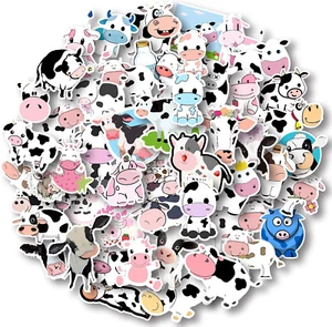 50 Pcs Cow Stickers Pack, Vinyl Waterproof Cute Cartoon Animal Sticker for Kids - Picture 1 of 6