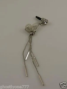 butterfly crystal silver tone cell phone fits Ipad charm ear cap dust plug   - Picture 1 of 9
