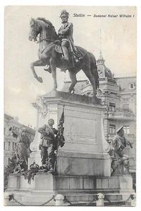 AK Stettin Denkmal Kaiser Wilhelm Ansichtskarte Postkarte - Picture 1 of 2