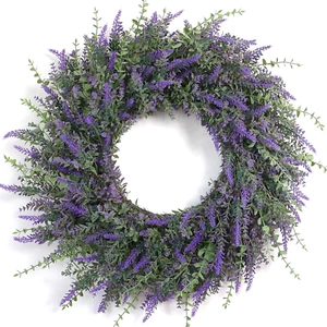 26'' Large Eucalyptus and Lavender Wreath for Front Door, Porch, Window- Artific - Picture 1 of 12