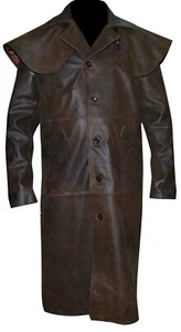 Hellboy Ron Perlman Casual Halloween Cosplay Full Length Leather Trench Coat - Picture 1 of 3