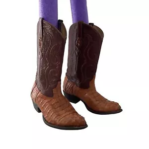 Los Altos Exotic Caiman Brown Leather Western Boots, Women's US Size 5.5 B - Picture 1 of 7