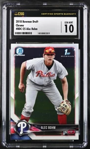 2018 Bowman Draft BDC-25 1st Bowman Alec Bohm Chrome -Fielding CGC 10 Gem Mint - Picture 1 of 2