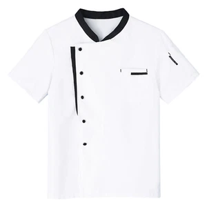 Mens Short Sleeve Chef Jacket Coat Uniform Kitchen Restaurant Button Down Tops - Picture 1 of 61