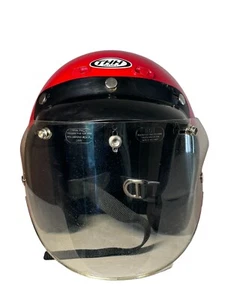 Vintage Red THH T-380 Motorcycle Open Faced Helmet Visor DOT 90's bike Large - Picture 1 of 14