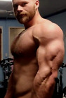 Shirtless Male Hairy Chest Beard Massive Arms Body Builder Jock Photo 4X6 E2100