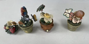 Puppenhaus Miniatur Menge 3 1/2 Outdoor Blumen in Töpfen Hartmaterial 2 1/2 Zoll - Bild 1 von 12