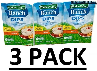 3 PACK - Hidden Valley Ranch Dips Fiesta Thick & Creamy Dip Recipe Mix 1.1 oz - Image 1 of 2