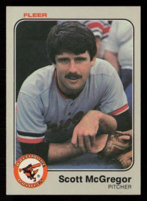 Tarjeta de béisbol 1983 Fleer Scott McGregor #66 Baltimore Orioles Foto 1 de 2