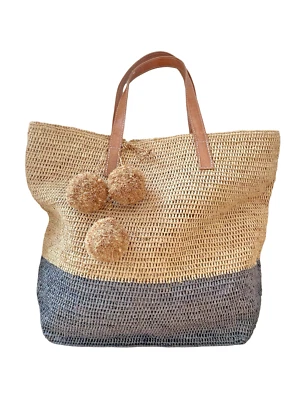 Mar Y Sol Montauk Tote Blue and Beige Beach Vacation Bag - Image 1 of 4